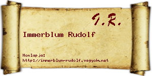 Immerblum Rudolf névjegykártya